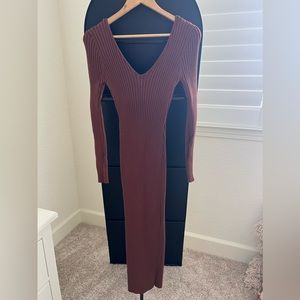 Pink blush ribbed mocha dress